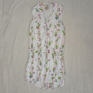 Beaufort Bonnet Floral Bamboo Pima Sleeveless Sleep Romper Size S